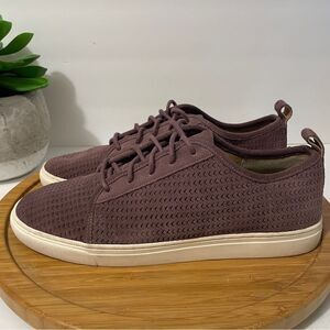 Lucky Brand Lawove Suede Sneakers Purple Lo Top Laser Cut Tennis Shoe‎ Size 10